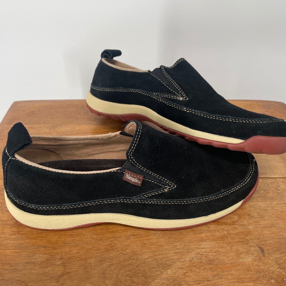 Simple Shoes Women Black Suede Slip On Loafers Casual‎ Comfort Size 7.5 M